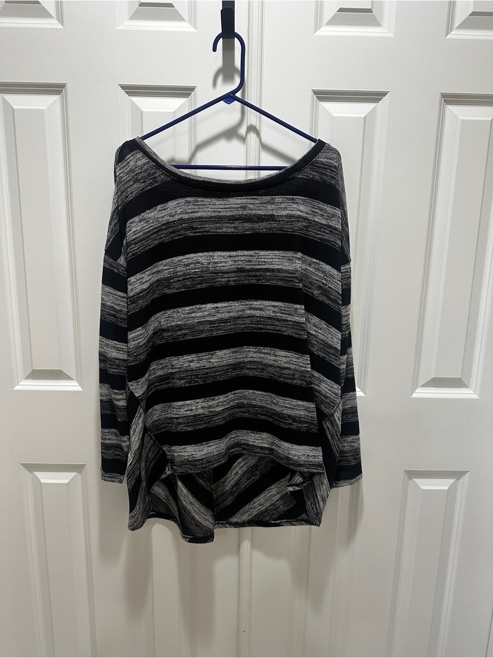 AGB Black and Gray Striped Long Sleeve knit